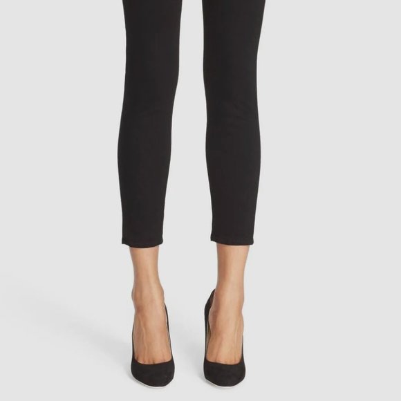 L'AGENCE Sabine Skinny High Rise Zipper Black Jeans 24 - Picture 4 of 10
